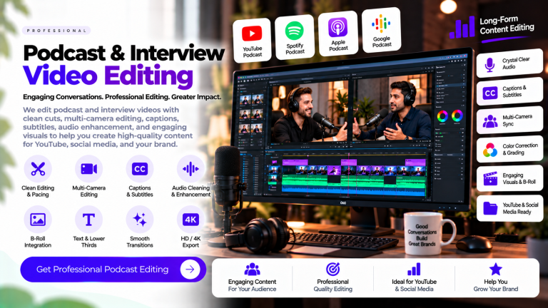 Professional Podcast & Interview Video Editing Services