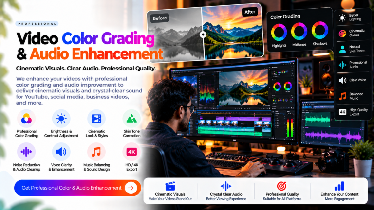 Professional Video Color Grading & Audio Enhancement Services